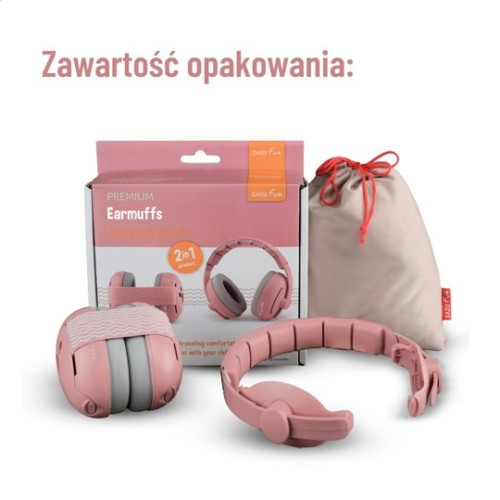 Zazu Fun Słuchawki Wygłuszające dla Dzieci Pink
