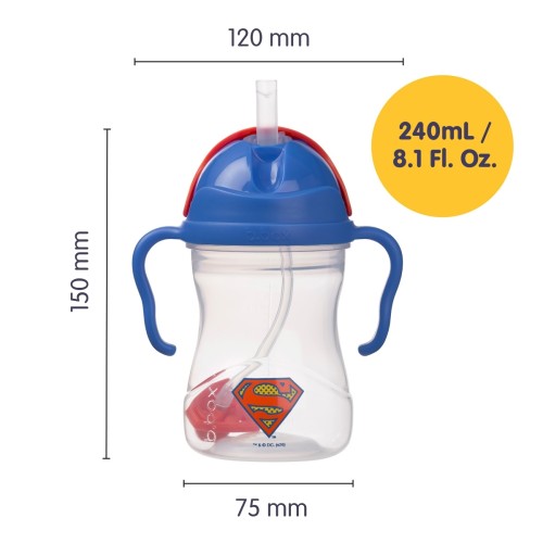 b.box Bidon niekapek ze słomką obciążoną  240 ml