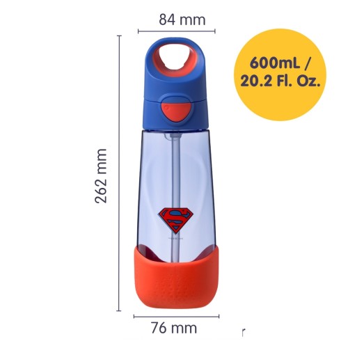 B.BOX Tritanowa butelka bidon 600 ml ze słomką SUPERMAN