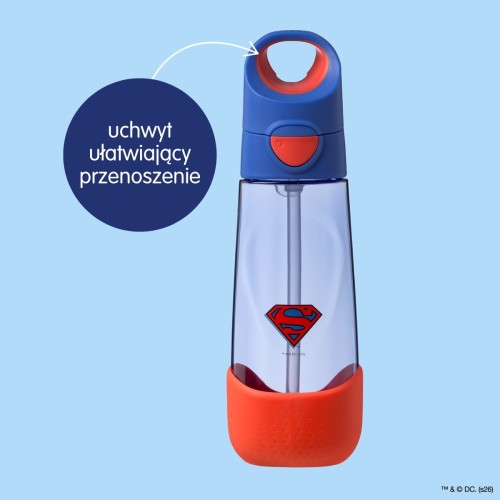 B.BOX Tritanowa butelka bidon 600 ml ze słomką SUPERMAN