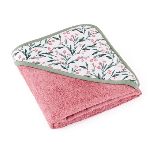 Petite&Mars  Okrycie kąpielowe bambusowe Pink Meadow 100x100