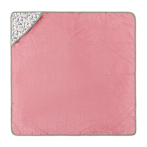 Petite&Mars  Okrycie kąpielowe bambusowe Pink Meadow 100x100