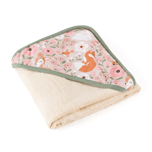 Petite&Mars  Okrycie kąpielowe bambusowe Rosy Wilderness 100x100