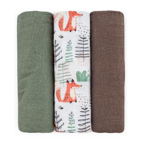 Petite&Mars pieluszki muslinowe 3 szt.zestaw forest fox