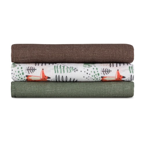 Petite&Mars pieluszki muslinowe 3 szt.zestaw forest fox