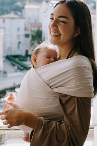 BOBA Chusta do noszenia dziecka Wrap Beżowa