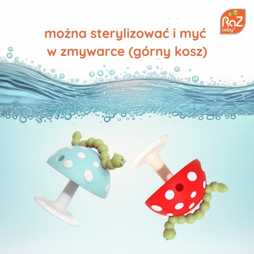 RaZbaby Gryzak Chompy z przyssawką, czerwony