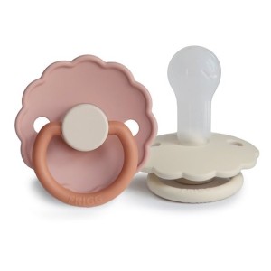 FRIGG  Smoczek 2-pak silikon 6-18m 6-18m Biscuit / Cream