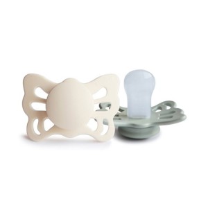 FRIGG Lucky Smoczek anatomiczny 2-pak silikon 0-6m Cream / Sage