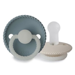 FRIGG Smoczek 2-pak silikon 6-18m Stone Blue / Cream Night