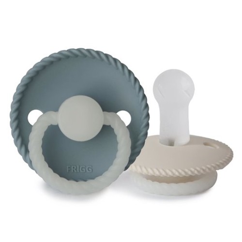 FRIGG Smoczek 2-pak silikon 6-18m Stone Blue / Cream Night
