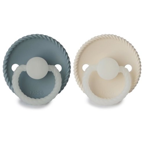 FRIGG Smoczek 2-pak silikon 6-18m Stone Blue / Cream Night