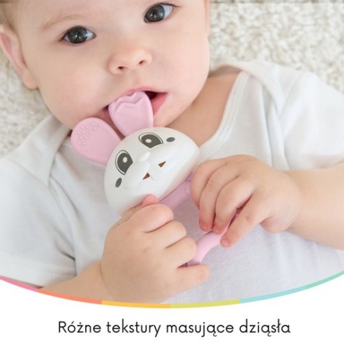Mombella Gryzak Grzechotka 2w1 Królik Bunny Pink