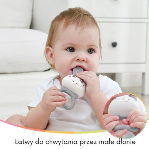 Mombella Gryzak Grzechotka 2w1 Królik Bunny Grey