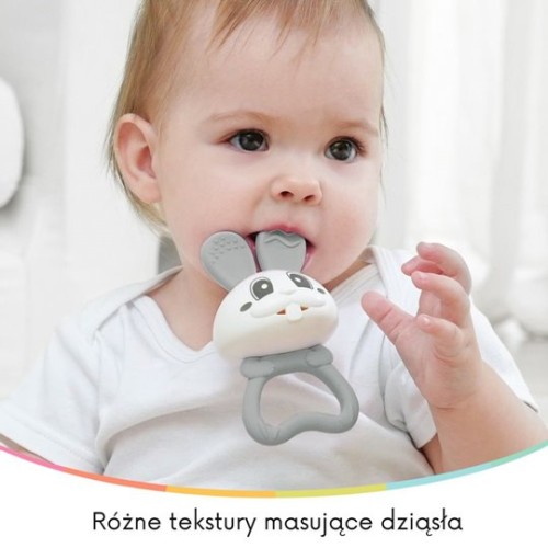 Mombella Gryzak Grzechotka 2w1 Królik Bunny Grey