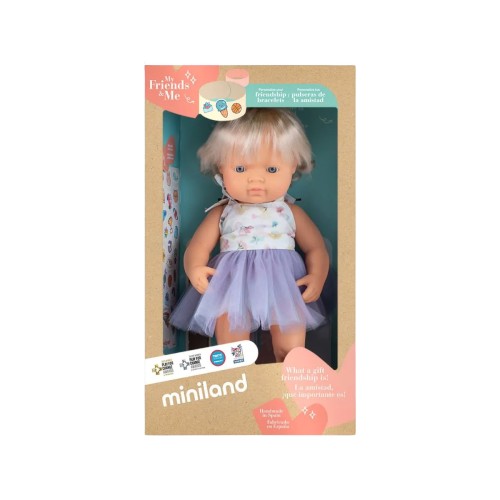 Miniland Lalka dziewczynka Europejka z implantem ślimakowym 38 cm