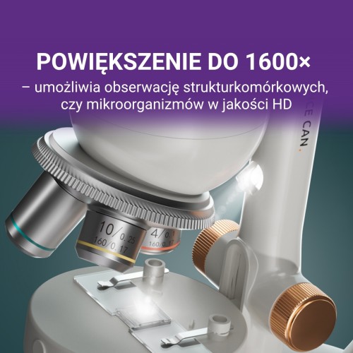 Science Can Mikroskop Młodego Badacza  Laboratorium 1600x 8+ top bright