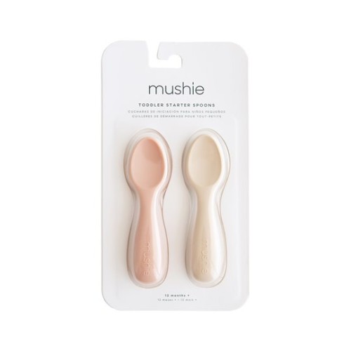 Mushie Łyżeczki do Samodzielnego Jedzenia 2-pak Blush / Shifting