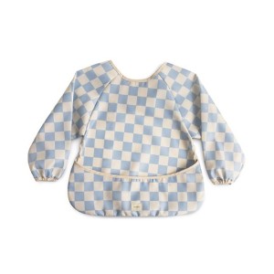 Mushie Śliniak z Rękawami Blue Check 6m+ fartuszek
