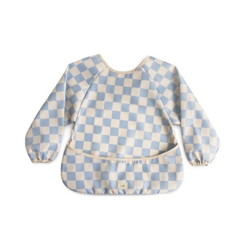 Mushie Śliniak z Rękawami Blue Check 6m+ fartuszek