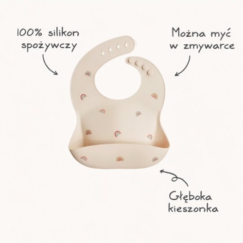 Mushie Śliniak Silikonowy Tęcza Rainbow