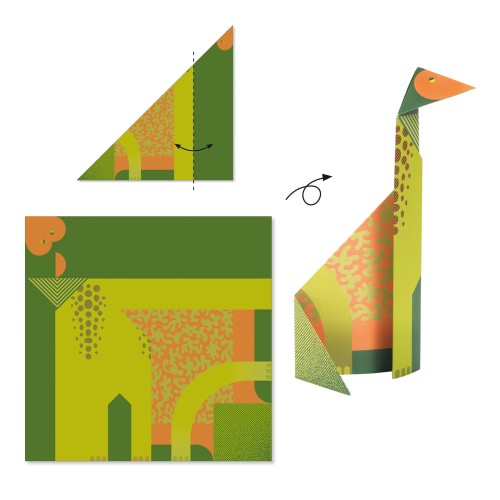 Djeco Origami DINOZAURY zestaw 24 szt DJ08758