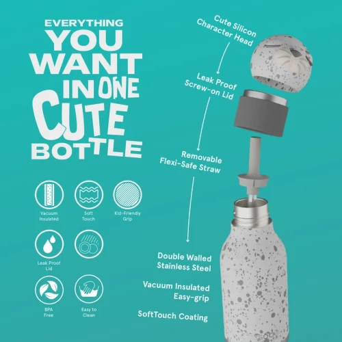 Asobu Butelka termiczna ze słomką Bestie Foka 460 ml