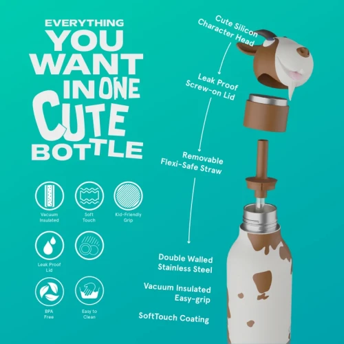 Asobu Butelka termiczna ze słomką Bestie Koza 460 ml