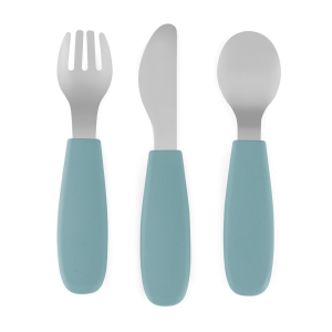 Petite&Mars Sztućce dla dzieci z nierdzewnej stali Frosted Sky 12m+