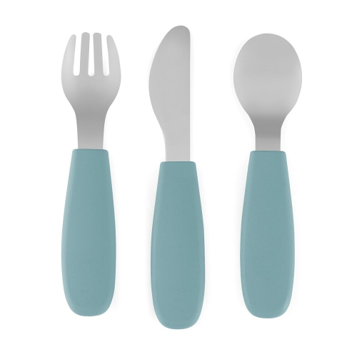 Petite&Mars Sztućce dla dzieci z nierdzewnej stali Frosted Sky 12m+