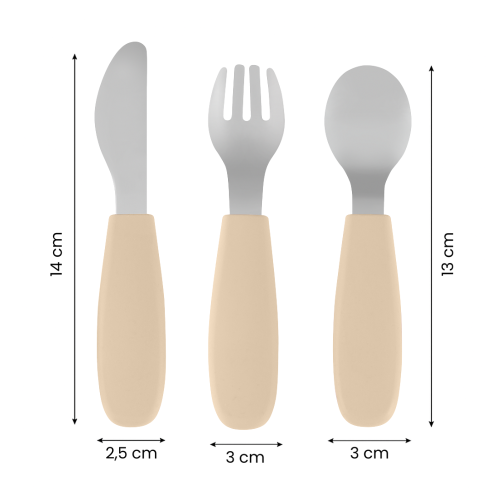 Petite&Mars Sztućce dla dzieci z nierdzewnej stali Frosted Sky 12m+