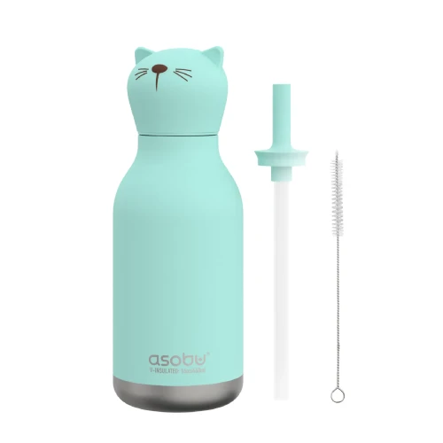 Asobu Butelka termiczna ze słomką Bestie  Kot 460 ml