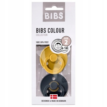 BIBS smoczek 2-pak Musztarda d.denim 2szt. 0-6m